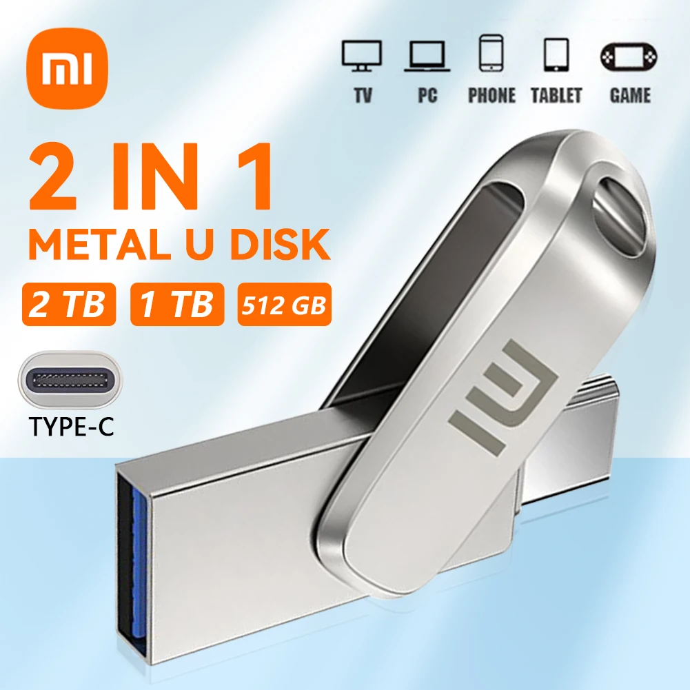 Xiaomi Usb 3.0 Pendrive 1Tb Pen Drive Ad Alta Velocità 2Tb Chiavette Usb Impermeabili In Metallo 512Gb Type-C Memoria Usb Stick