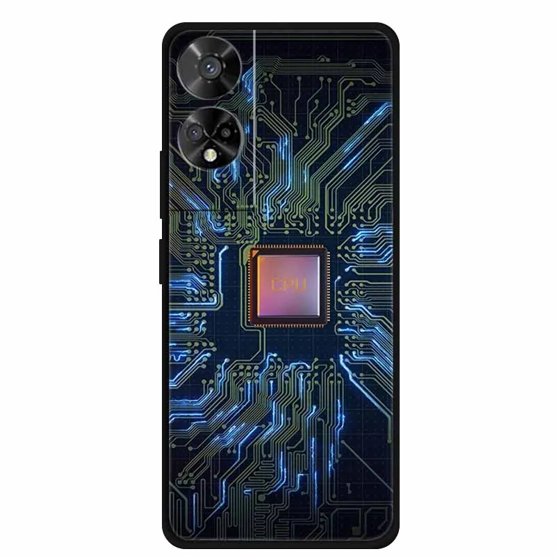 Lovely TPU Soft Silicone Painted Cat Phone Back Cover - 6.78  Coque