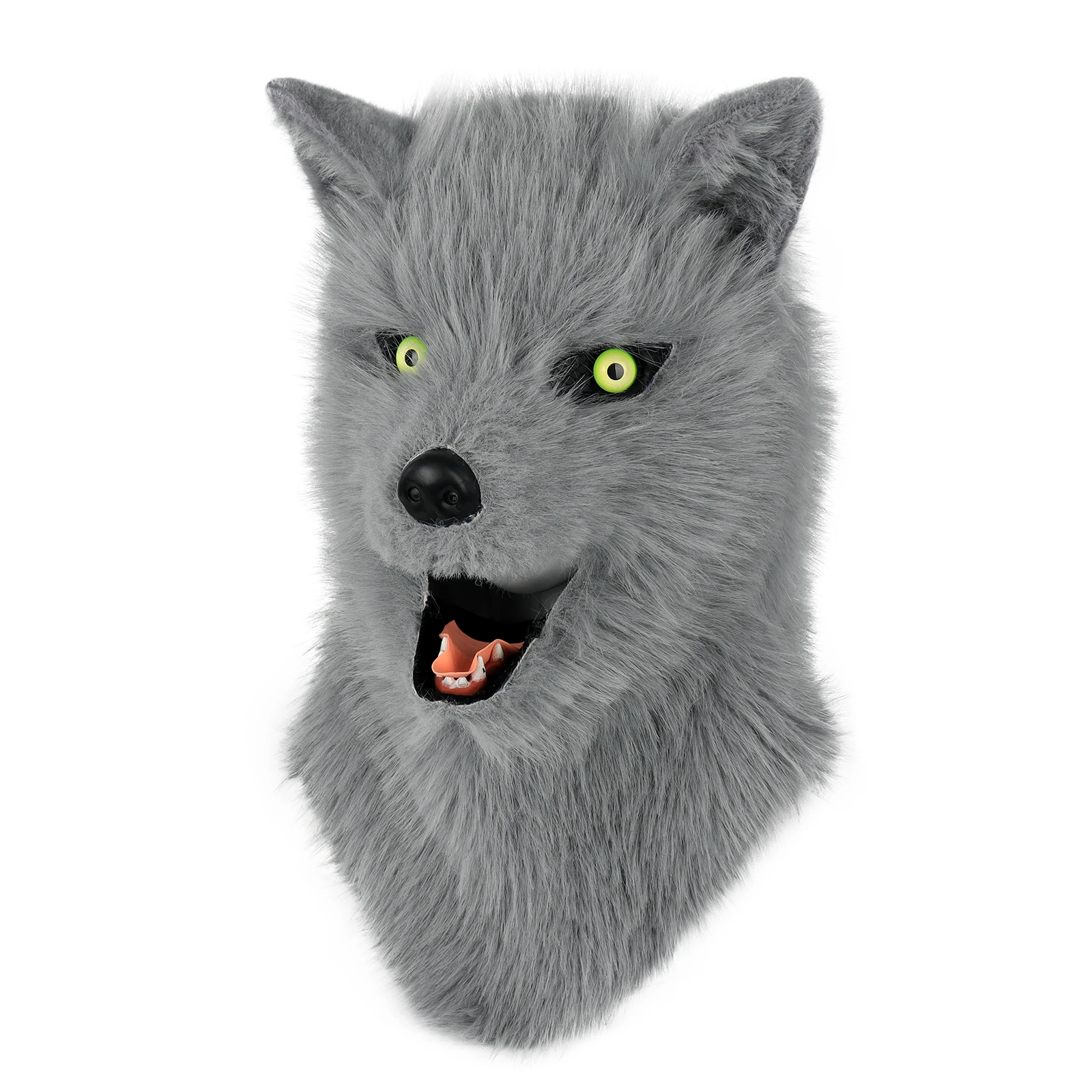 thumbnail image 2 of White Wolf Head Latex Mask Halloween Werewolf Costumes Latex Hood Cosplay Mask C 2 of 11
