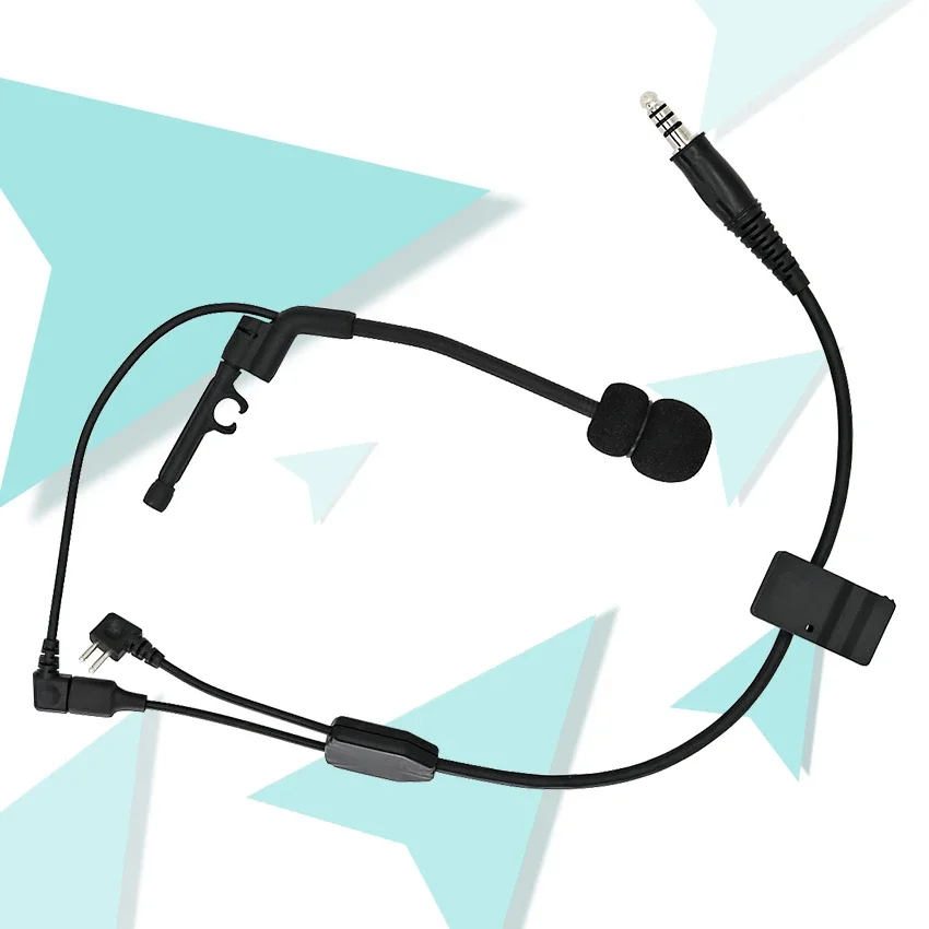 Y Cable, with Comtac Microphone and Tactical U94 Ptt for Tactical  Shooting Headphones IPSC Version COMTAC Hunting Headset