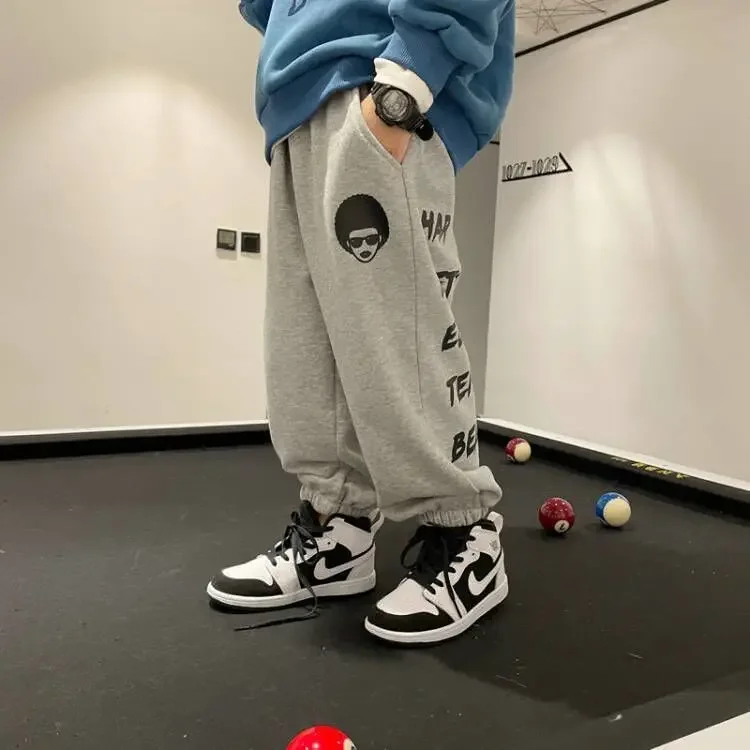 

Детская одежда для мальчиков Новинка 2024 детские спортивные брюки среднего и большого размера осенние и зимние повседневные брюки спортивные брюки