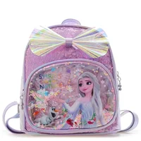 Disney Sequins Frozen Elsa Anna Backpack Fashion Glitter School Book Bag Girls Kawaii PU Leather Travel Backpack Christmas Gifts 2