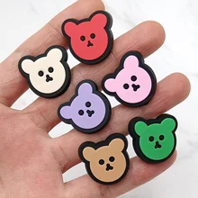 

Single Sale Cute Colorful Bear PVC Shoe Charms Sandal Accessories Funny Diy Shoe Buckle Decoration Jibz For Croc Charms