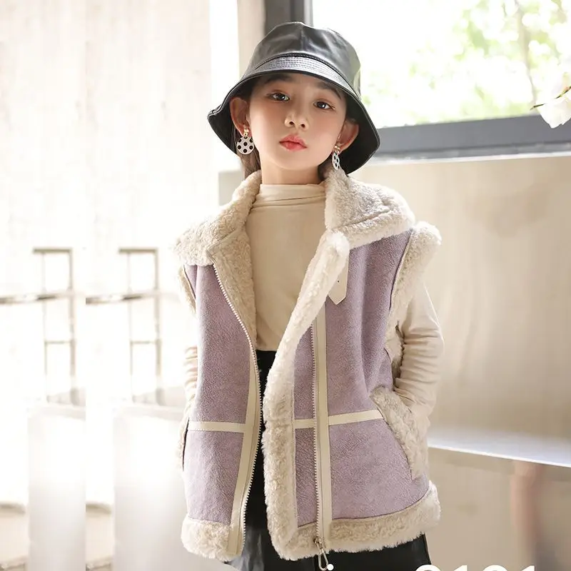 

Kids Winter Clothes Baby Boys Lamb Wool Thickened Waistcoat Warm Coat Toddler Girl Vest Sleeveless Jacket Fur Vests 2024 N05