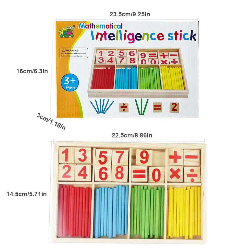 Kids Wooden Math Toys for Children Montessori Educational Learning Number Counting Sticks Kindergarten Mathematics Teaching Aids 4