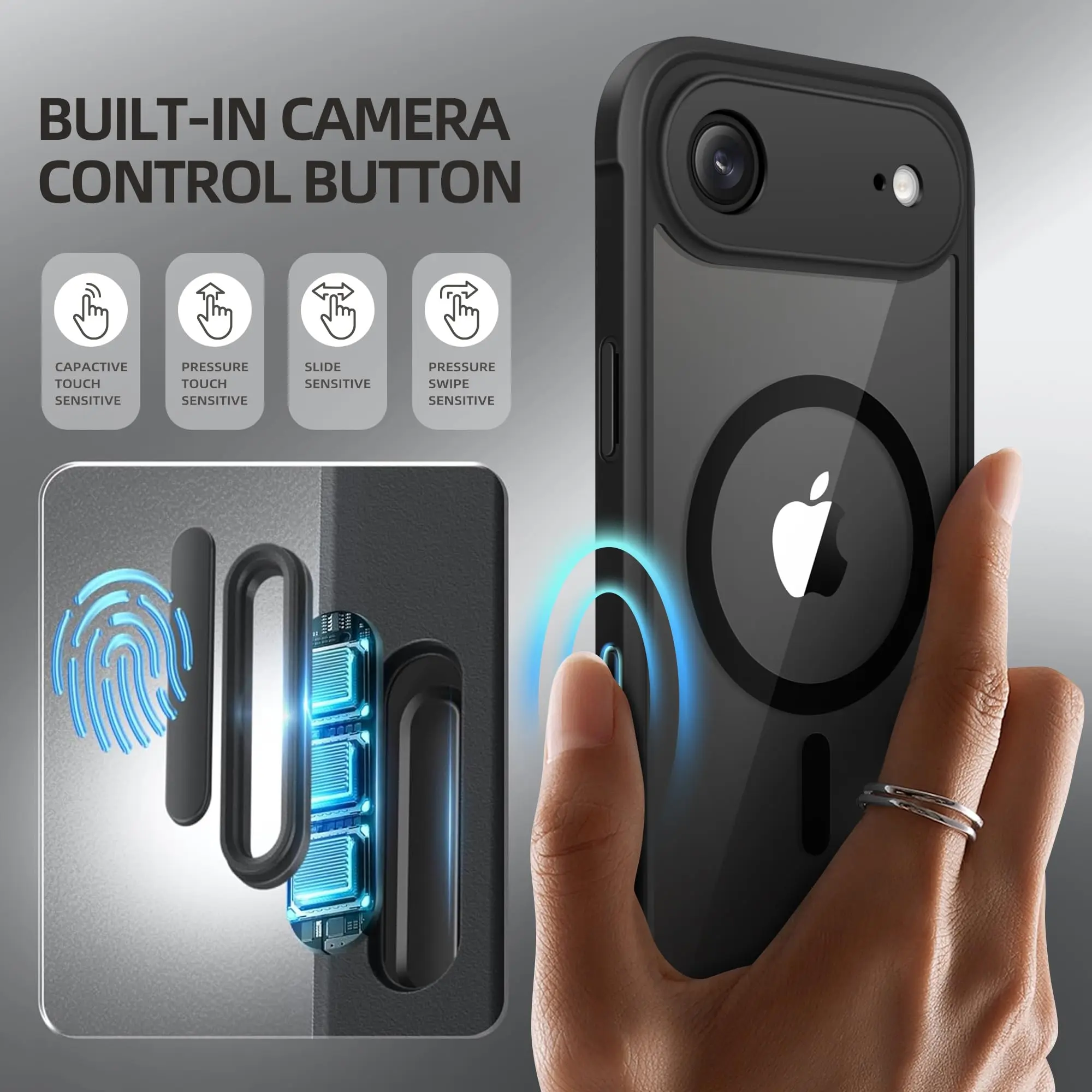 Per la custodia iPhone Air con protezione per lo schermo privacy integrata MagSafe e protezione della fotocamera Custodia per telefono trasparente antiurto per tutto il corpo - immagine 5