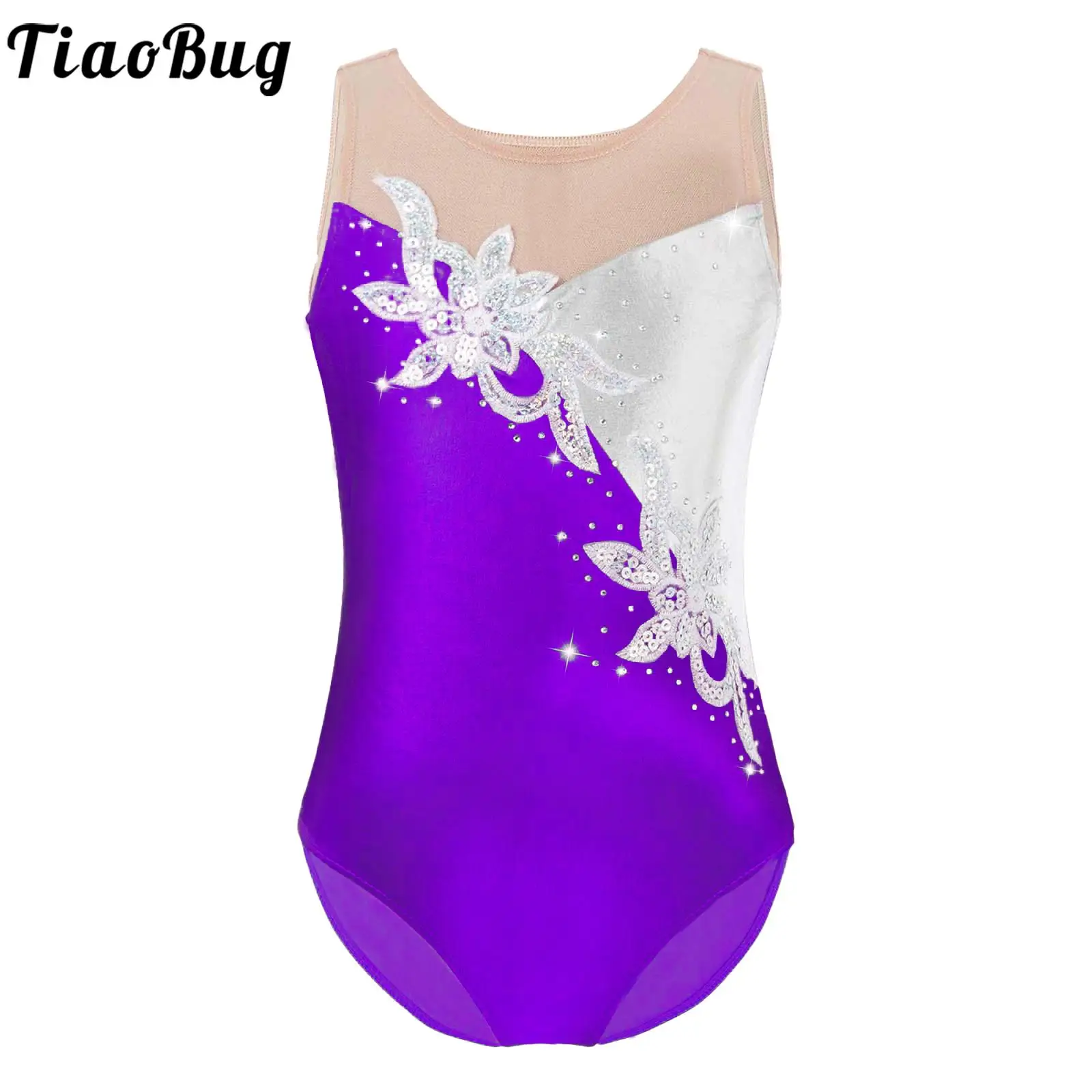 

Детский сетчатый лоскутный комбинезон без рукавов с блестками и искусственными бриллиантами