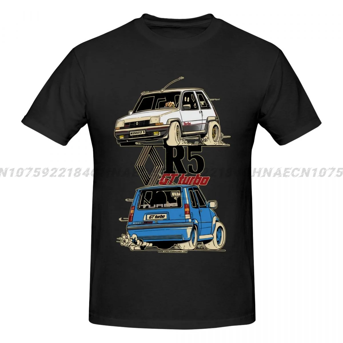 Camiseta Vintage R 5 Gt Turbo para hombre, camisa divertida de dibujos animados, 100% algodón, cuello redondo, manga corta, informal, talla S-3XL