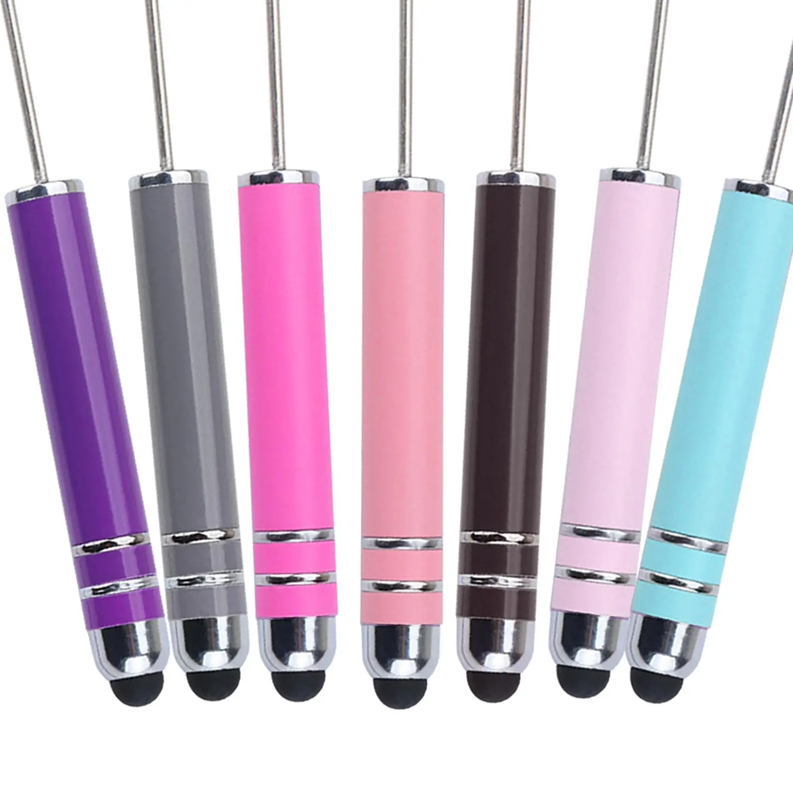 7Pcs Creative Beadable Pens Ball Pen Cute Bead Pen for Exam Classroom Office