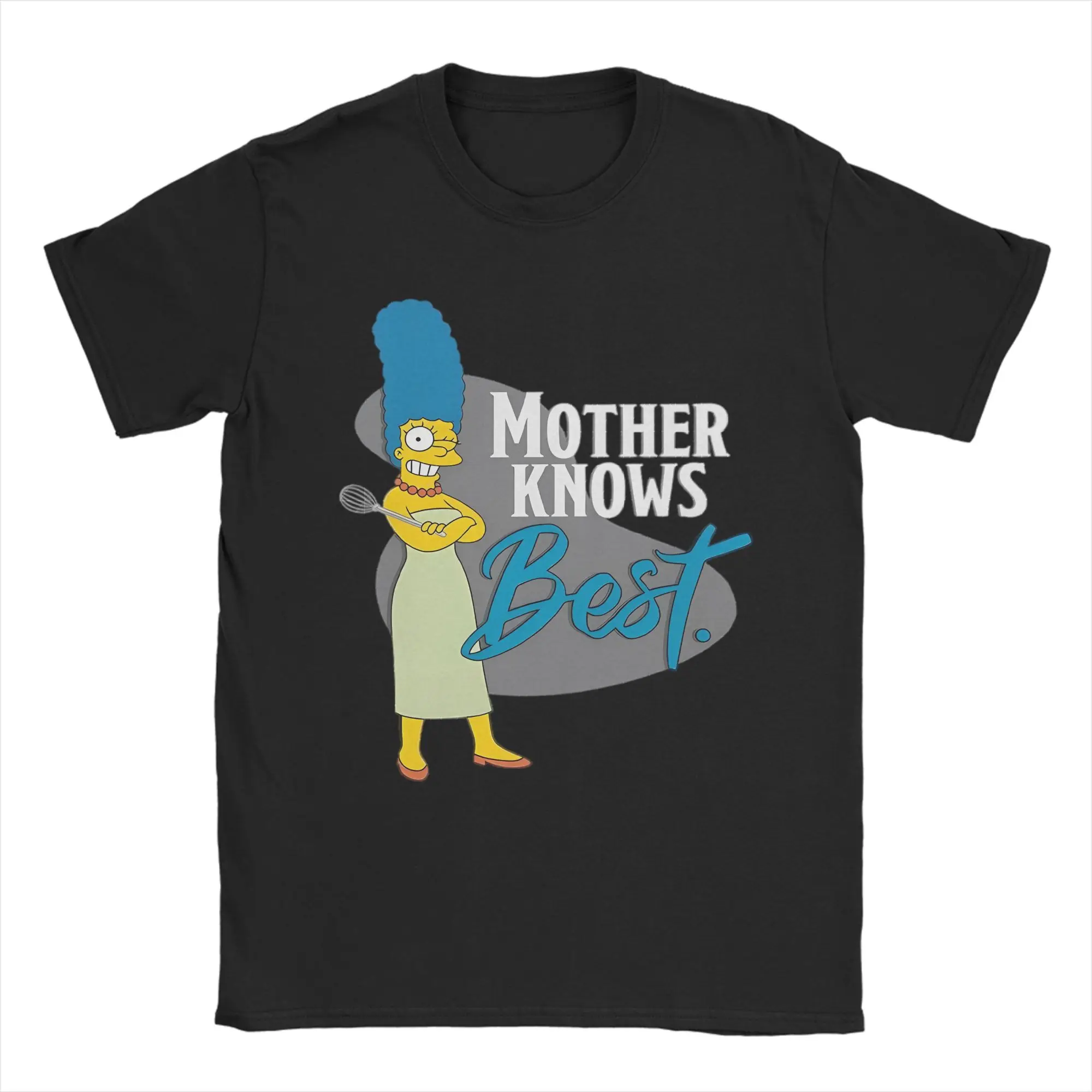 The S-Simpsons Marge Mother Knows T-Shirt, Unisex-Kleidung aus 100 % Baumwolle, lustiges O-Ausschnitt-Kurzarmshirt