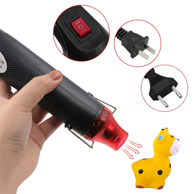 Hot Air Gun 220V Hot Air Heat Gun Temperature Adjustable Blower Mini Tool Kit for DIY Shrink Tubing Soldering Wrap Stamp Plastic Rubber