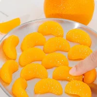 Simulated orange soft rubber slow rebound stress relief gadget for desktop venting. Super realistic fruit-shaped decorative item. - Image 2