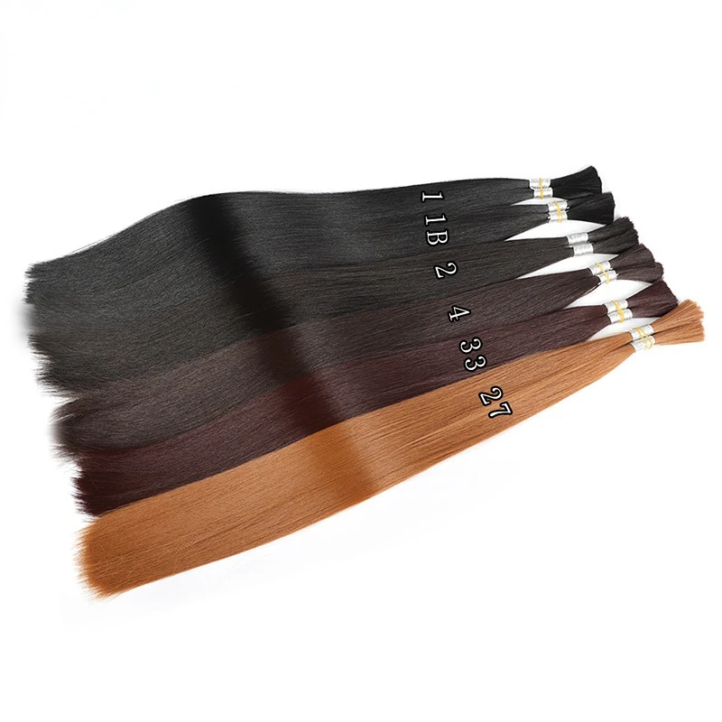 100% Real Human Hair Bulk Hair Machine Made Virgin Remy Straight Bulk 12-28inch 100g Natural Blonde