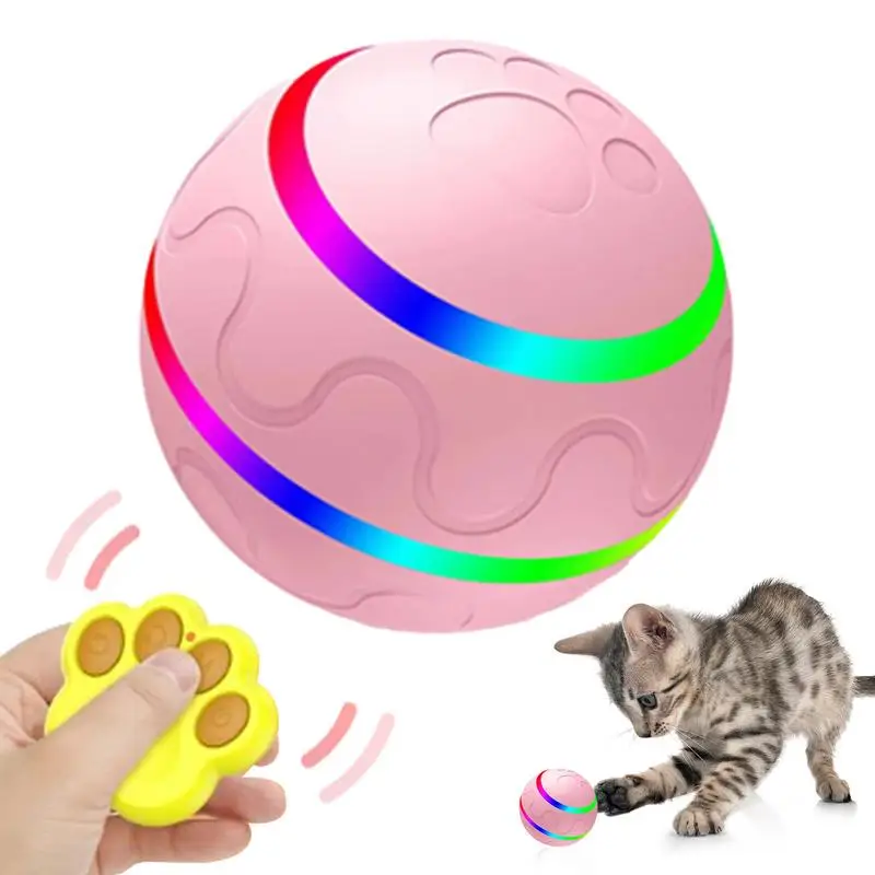 MovingBallforDogsRechargeableSiliconeDogBallswithLEDLight