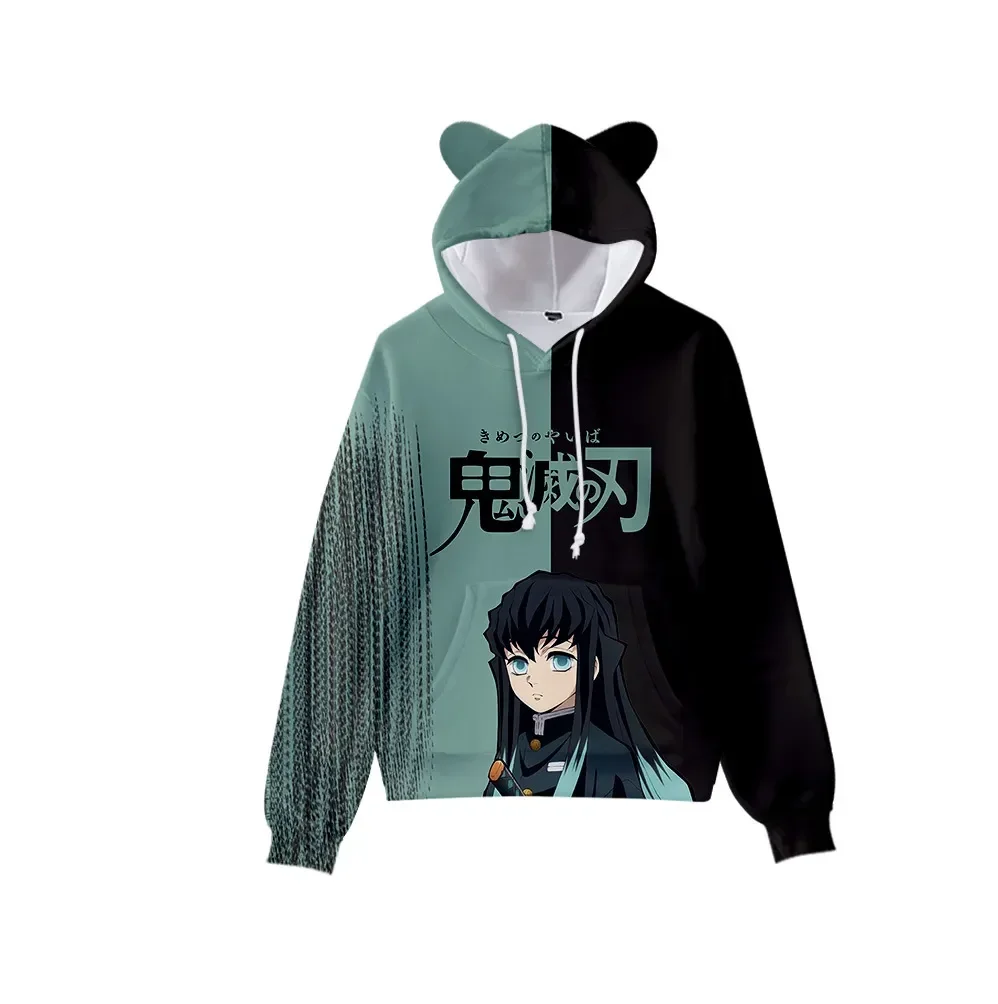 thumbnail image 1 of Sudadera con capucha de Anime japonés Demon Slayer para mujer, sudadera con orejas de gato, disfraz de Cosplay para adolescentes, niños y niñas, 1 of 5