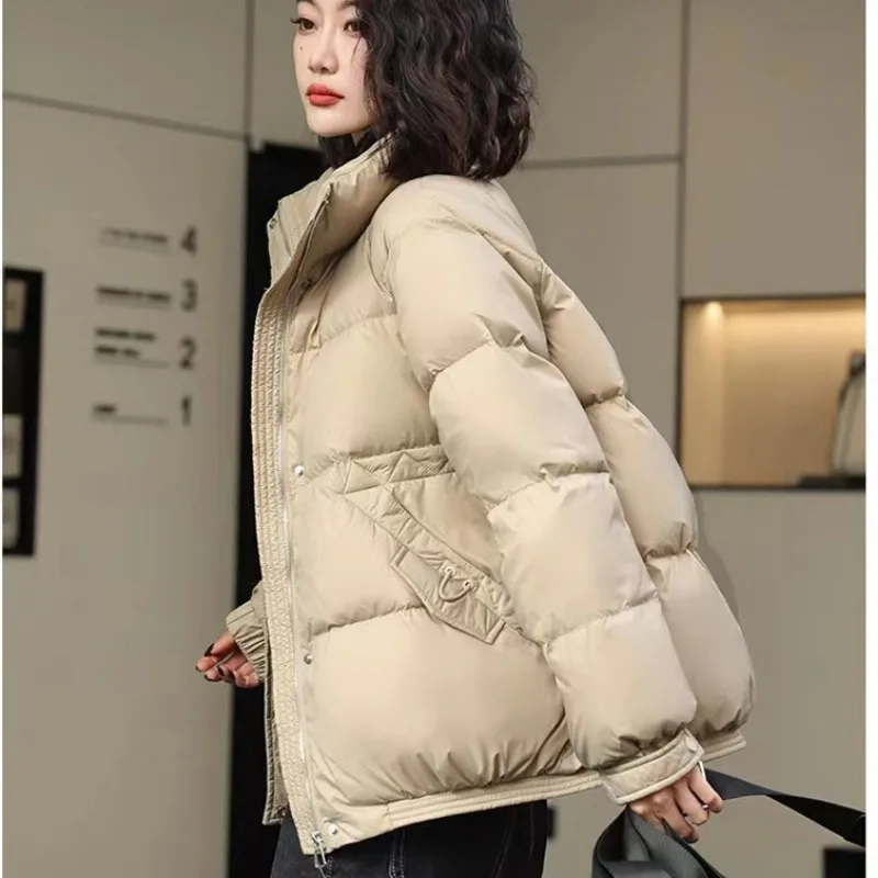 23 New Women Down Loose Warm Outwear Jacket Winter Coat Female Short Parkas Versatile Leisure Time Simplicity Overcoat Clothing