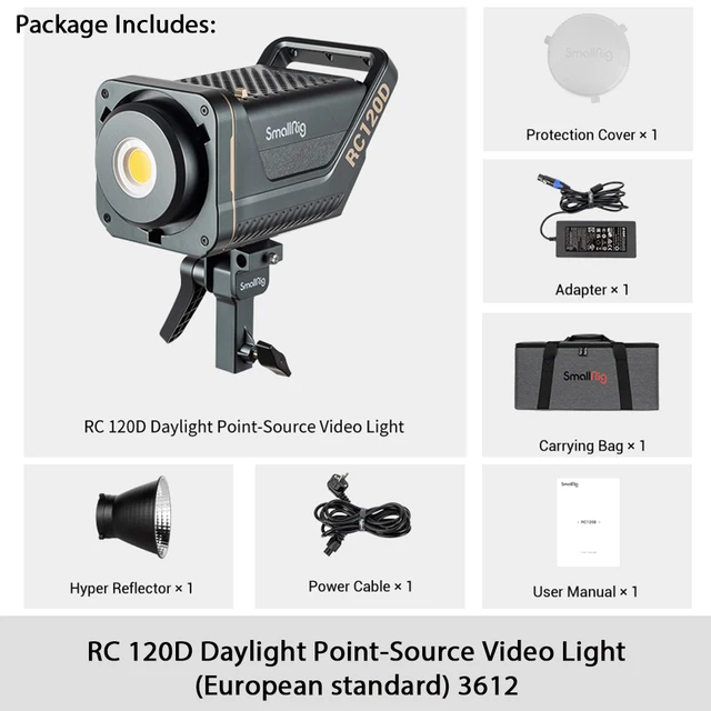 Smallrig Rc 120b Bi-color Point-source Video Light 120w Luz Continua Photography Of Bowens Assembly W Smallgogo Control - Photographic Lighting  image