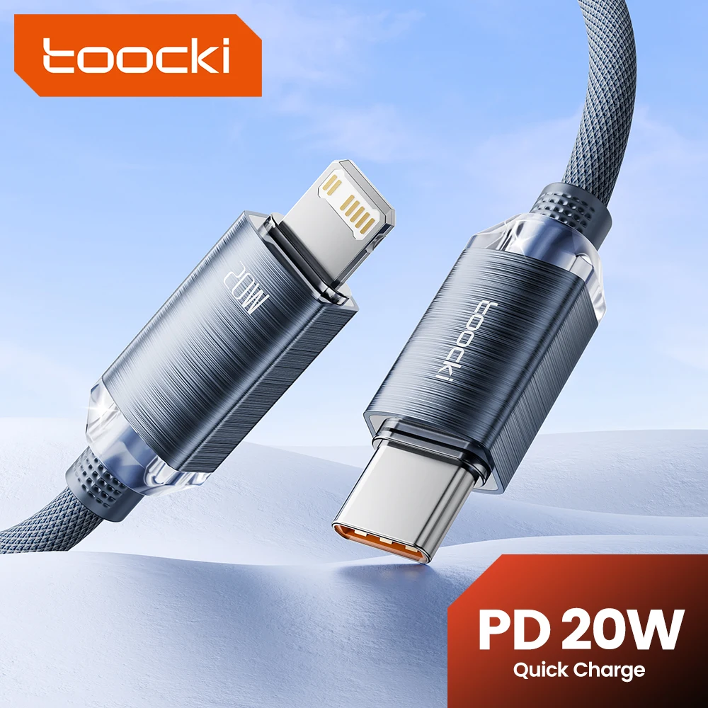 Kabel Toocki USB C do Lightning dla iPhone Pro Max Mini 8 7 Plus AirPods iPad Szybkie ładowanie Kabel USB-C do Lightning