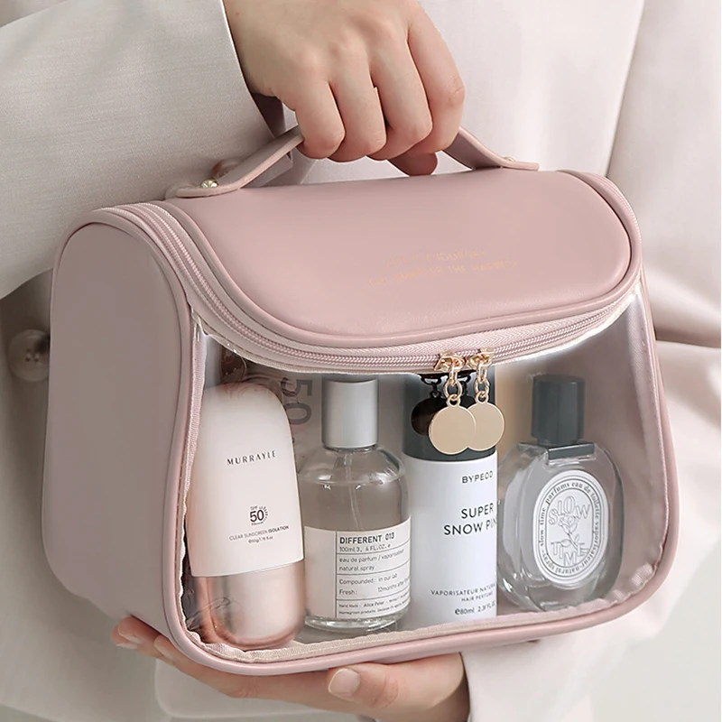 Clear Makeup Bag for Women Hanging Travel Toiletry Cosmetic Large Capacity Waterproof Zipper Organizer 3