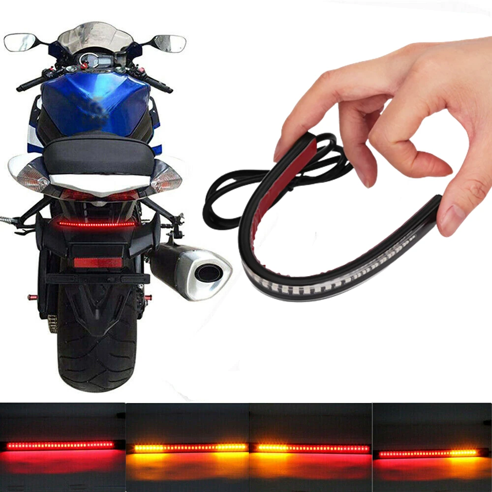 

Flexible Bicycle Motorcycle 48LED Strip Brake Stop Turn Signals Bicycle Running Tail Light Warning Lights Indicators Motor Parts