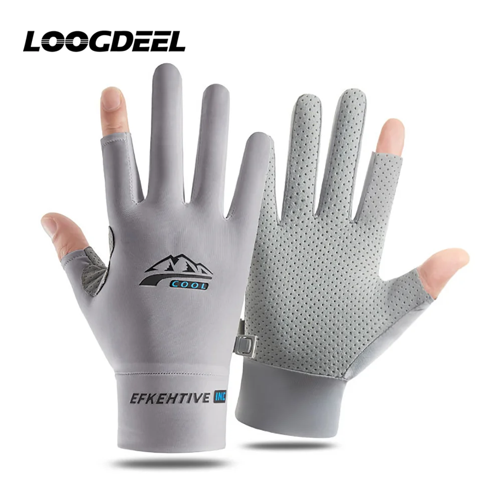 Gants pêche protection solaire unisex - anti-UV respirant anti-dérapage pour sports outdoor