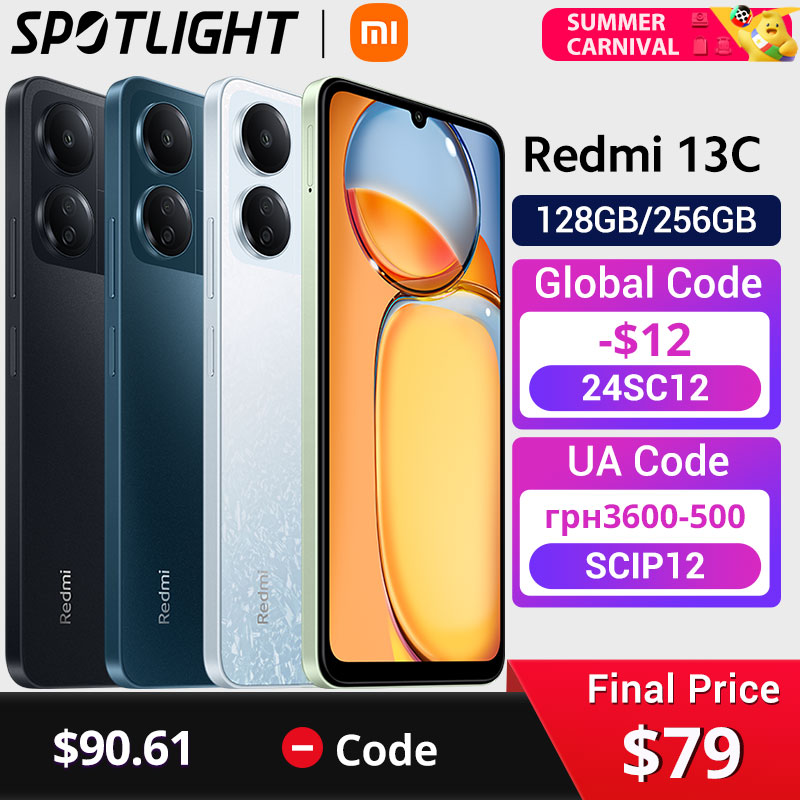  [World Premiere]Global Version Xiaomi Redmi 13C MIUI 14 Smartphone MTK Helio G85 Octacore 50MP Camera 5000mAh 90Hz 6.74" Display 