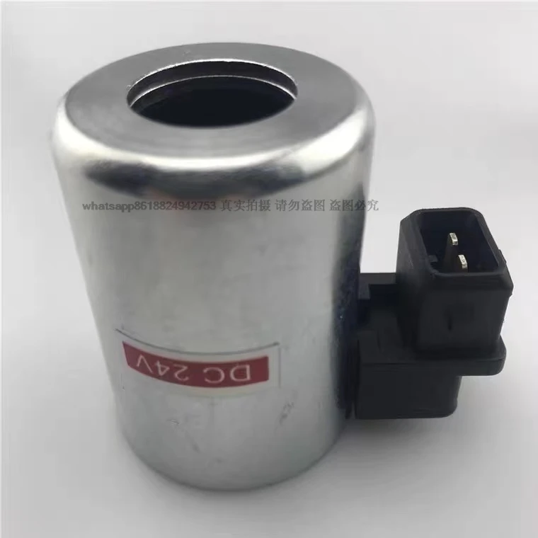 For XCMG SANY Excavator Accessories Solenoid Valve Coil Inner Diameter 19mm, Height 50mm Two Plug DC24V DC12V