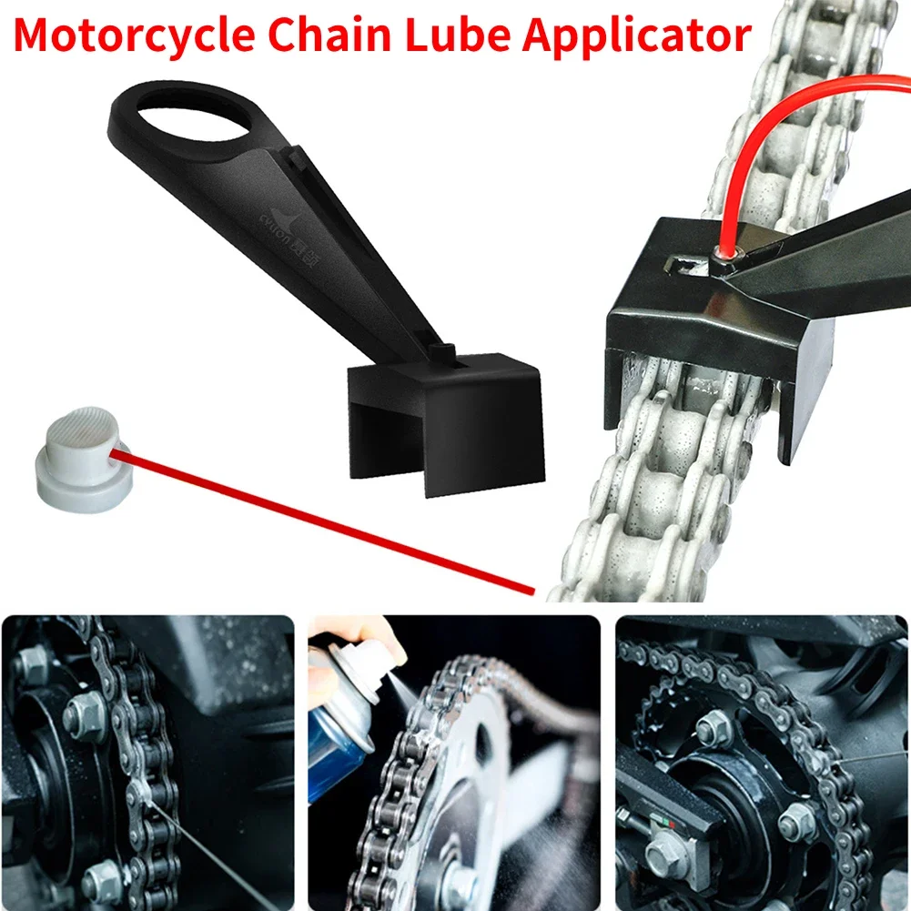 Bicycle Chain Oiler Spray Gear Mess-Free Chain Wax Cleaner Attachment Motorcycle-Chain Lube Oiler Tool for Motorcycle