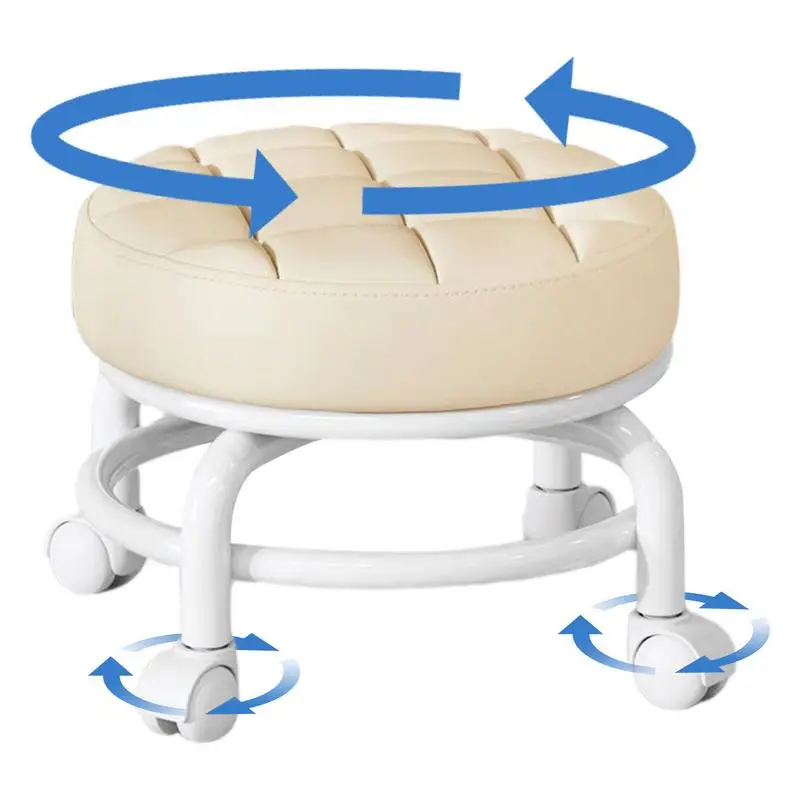 

Rotating Stool Chair 360 Rolling Adjustable Round Rolling Stool With Wheels Rotatable Swivel Saddle Stool For Kitchen Bar