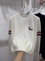 Loose Fit Embroidered Knit Sweater Women's Winter Faion Versatile Base Layer round Ne Knitted Top Korean Sle Long Sve - Image 2