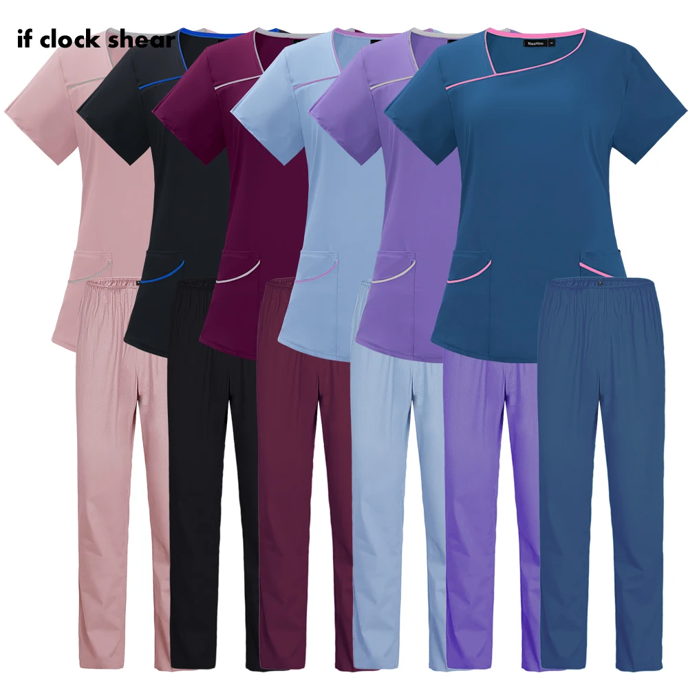 Breathable Pet Grooming Work Clothes Hospital Doctor Suits Lightweight Elasticity Nursing Uniforms Dental Clinic Nurse Workwear