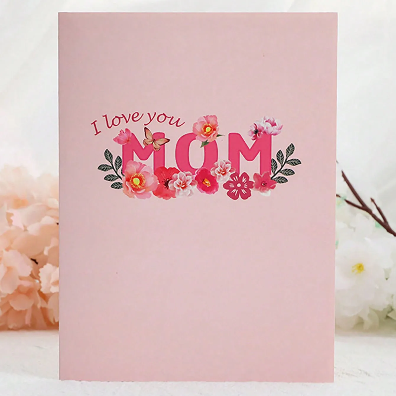 1pc-3d three-dimensional paper carving small card Mother's Day thanksgiving greeting card