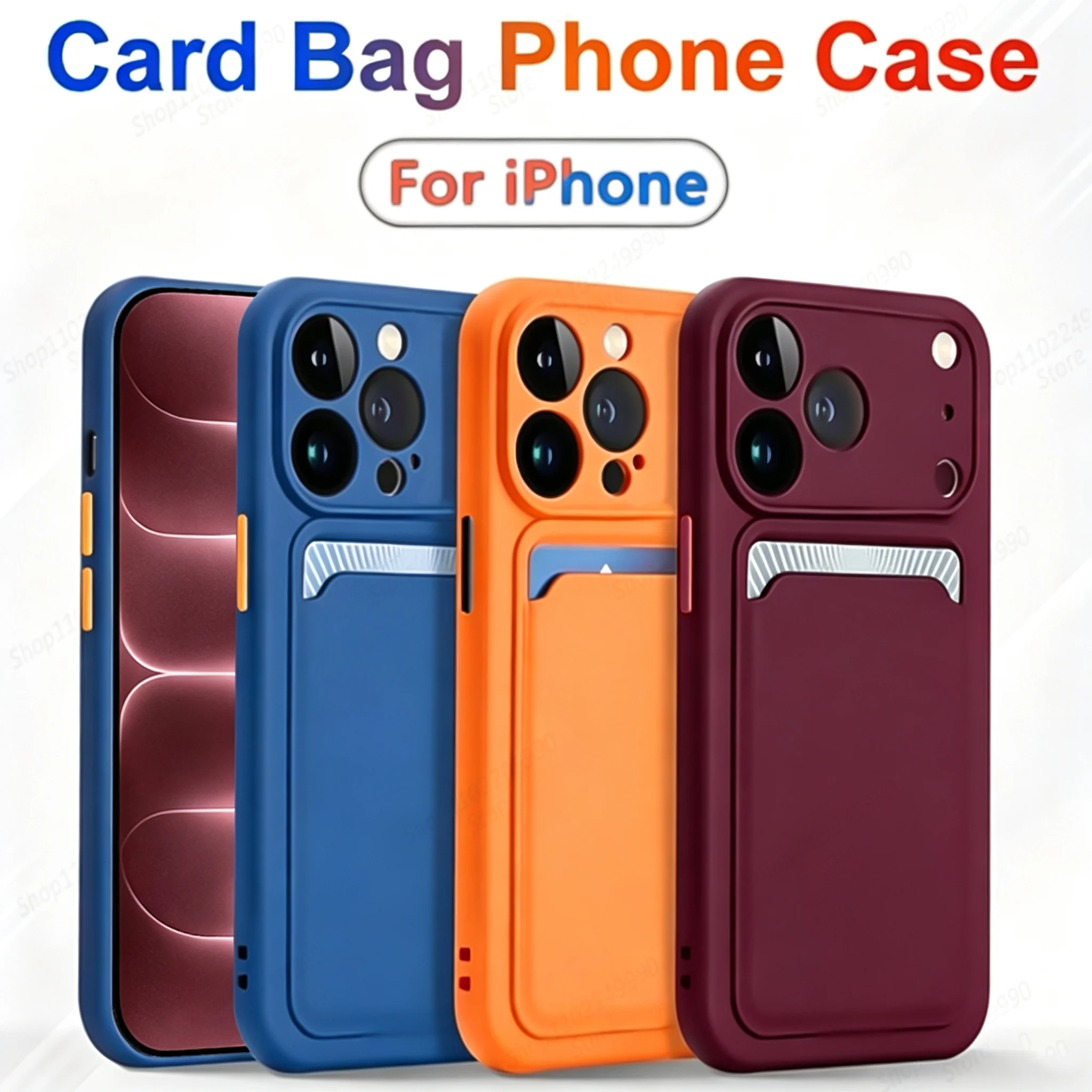 Liquid Silicone Card Slot Soft Phone Cover - Premium Protective Case
