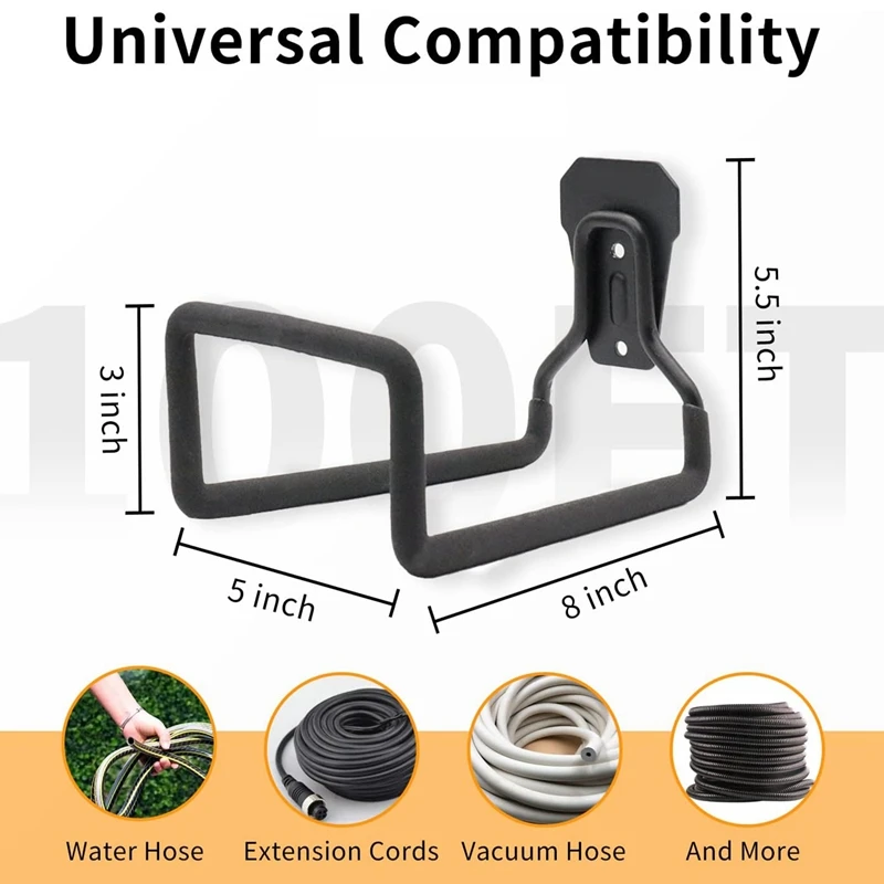 Garden Hose Holder Wall Mount Water Hose Hanger Metal Reels Rack Hook For Garden