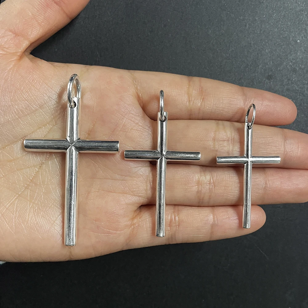 925 Sterling Silver Cross Pendant For Men And Women Smooth High Polishing Simple Design