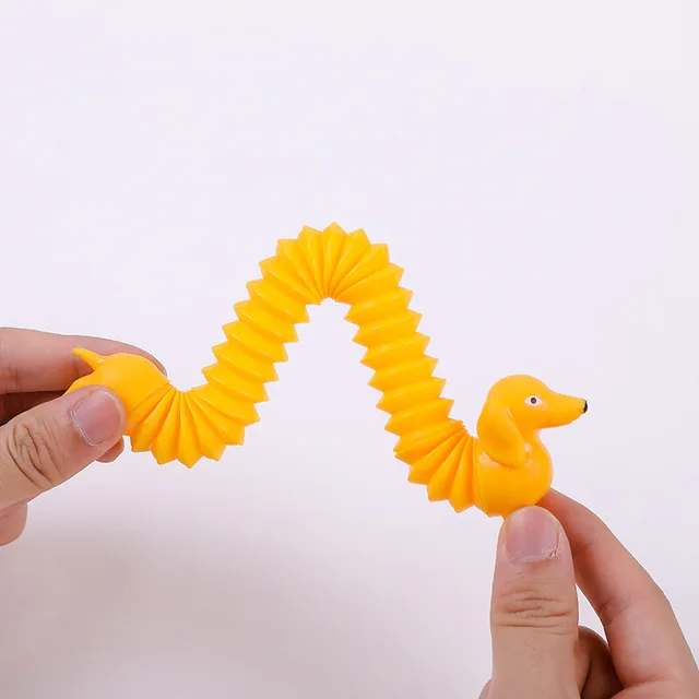 Funny Dachshund Unicorn Pop Tubes Sensory fidget toys for Children Stress Relieve Autism Anti Stress Plastic Bellows Squeeze Toy 6