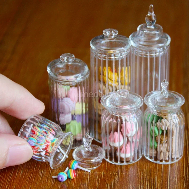 Miniature Dollhouse Food Dessert Cookies Canister Pretend Play Kitchen Mini Macaron For Barbies BJD Doll Accessories Cute