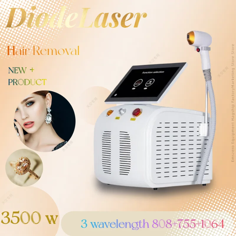 3500W 808nm Diode 755 808 1064nm 3 Wavelength EMSzero New Portable Beauty Salon Freezing Point Painless Permanent Hair Removal 2