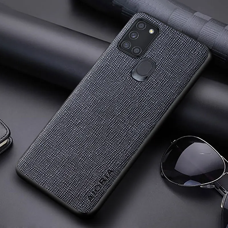 Case for Samsung galaxy A21S A21 coque Concise cross pattern Pu Leather soft TPU&Hard PC phone cover for samsung a21s case cute phone cases for samsung  Cases For Samsung
