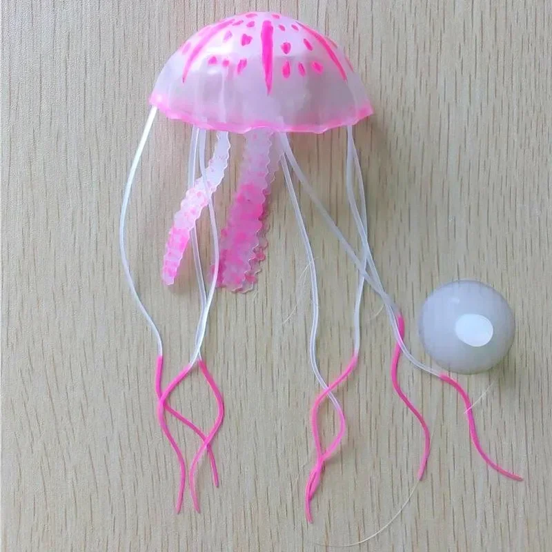 Glowing Effect Artificial Jellyfish Anemone Fish Tank Aquarium Plant Decoration Submarine Underwater Ornament fish tank ornaments fish tank decorations aquarium ornaments artificial plants artificial aquarium plants