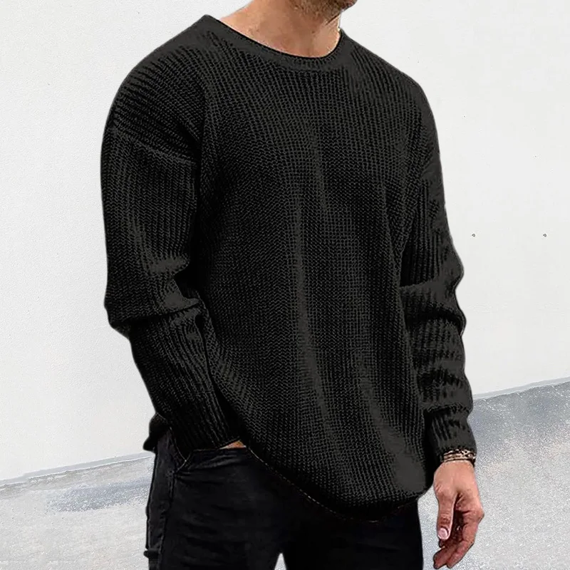 

Men's Knitwear 2023 Autumn And Winter New Urban Youth Solid Color Crewneck Long Sleeve Pullover Sweater