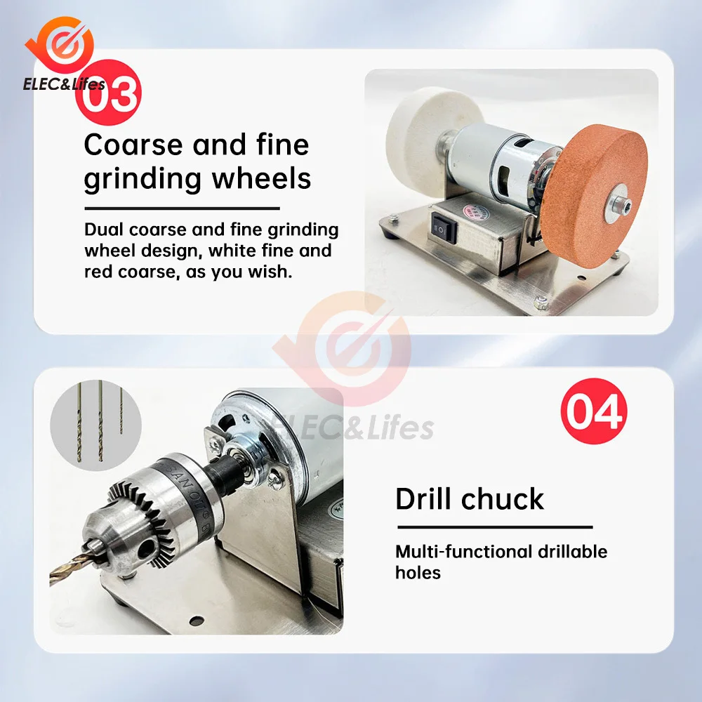 100W Small Double Polishing Electric Grinding Wheel Grindig Stone Grinder Machine Artifact Table Grinder Motor 110V/220V