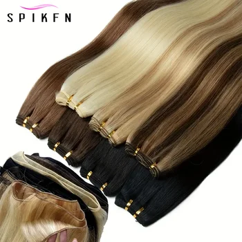 Straight Remy Human Hair Weft Extensions Natural Brazilian Machine Remy Sew-In Weave Bundles 12-24 Inches 50g/pack