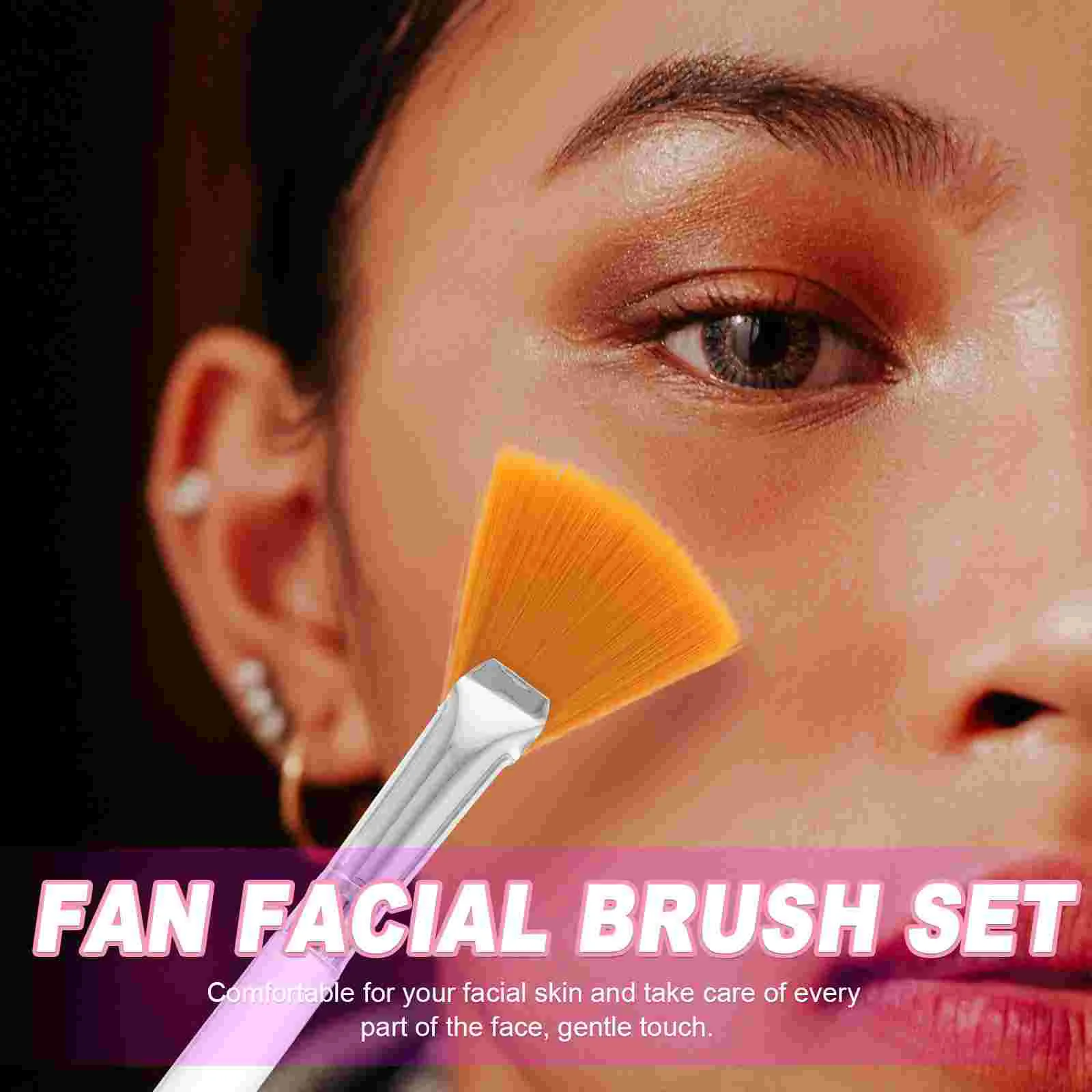 

Brush Facial Brushes Fan Applicator Mask Makeup Beauty Set Face Tools Highlighter Slim Make Up Kit Esthetician Sleeping Skin