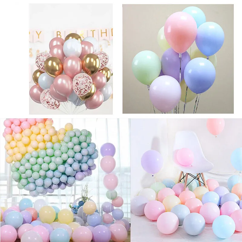 Metallic Chrome Confetti Latex Balloons with Ribbon Anniversary Wedding Birthday Party  Helium-Ready Festive Ornaments