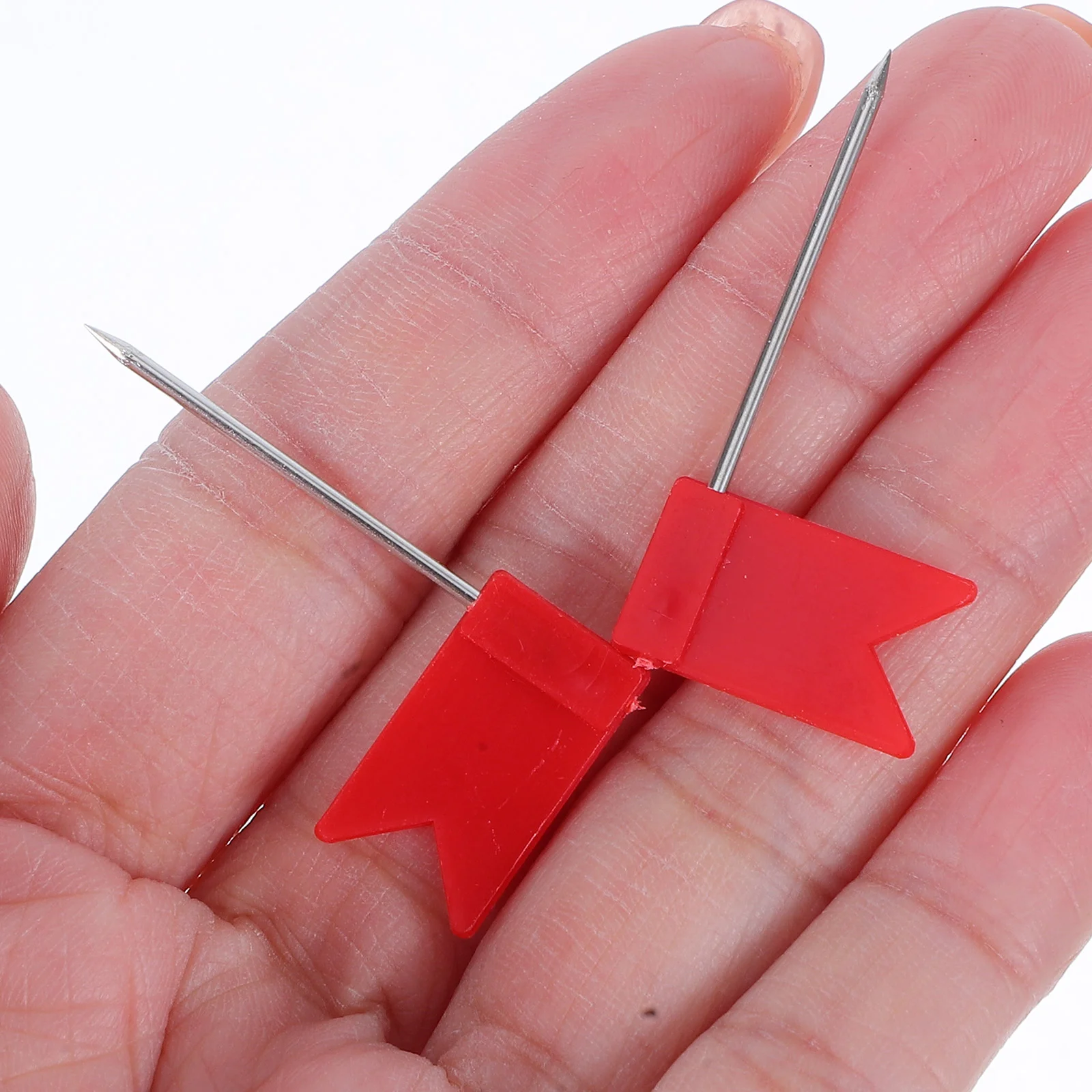 50 Pcs Flag Push Pins Map Markers Thumb Tacks Cork Board Flags Plastic Wall Drawing Tacks Office Binding Supplies Map Pins