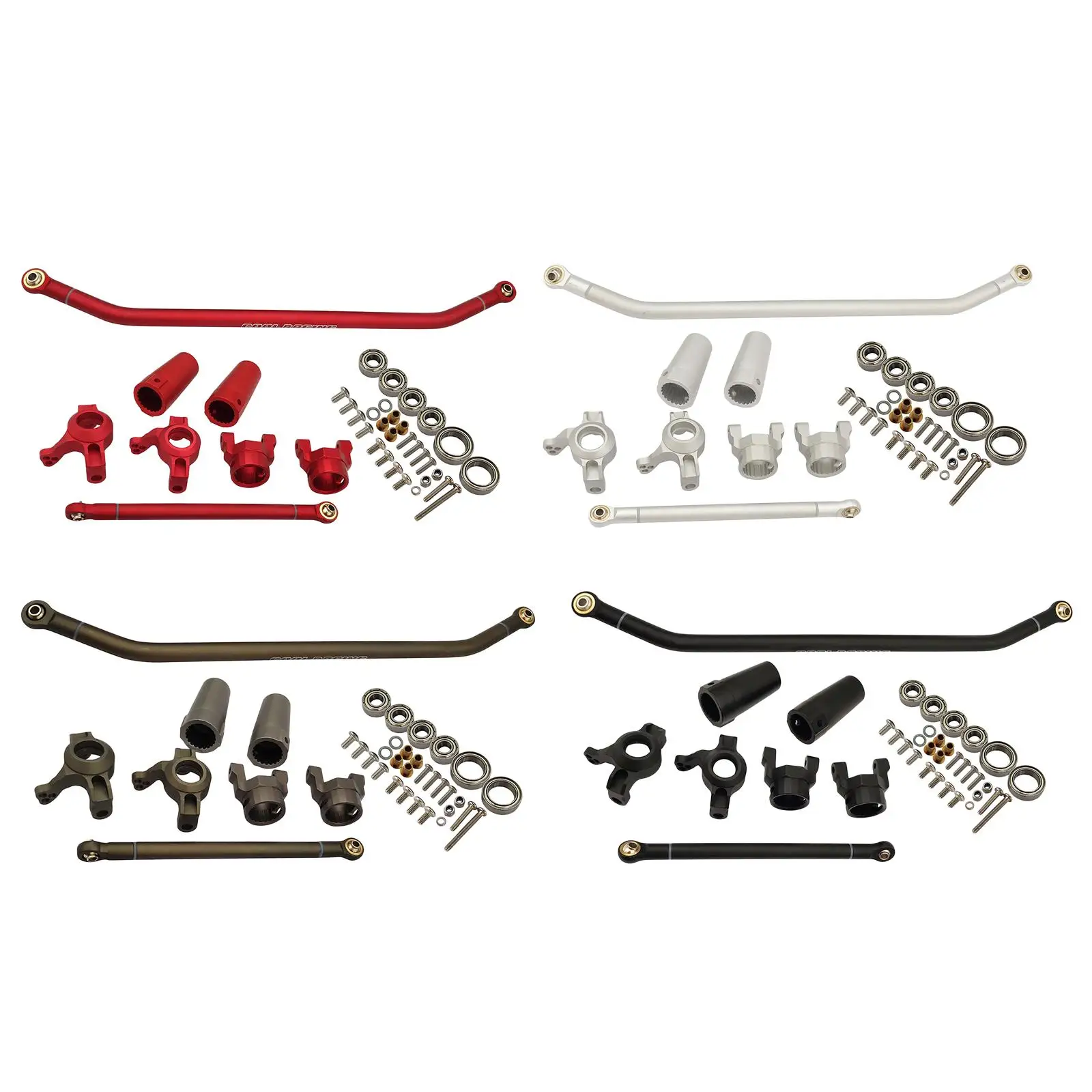 Metal Steering Link, Knuckle C Hub, Axle Lockout Set Kit for Axial Wraith 2