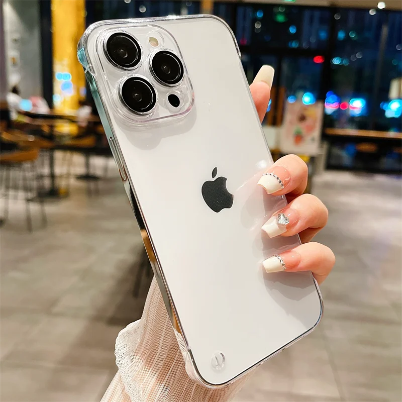 Luxury Frameless Plating Thin Shockproof Lens Film Bumper Case