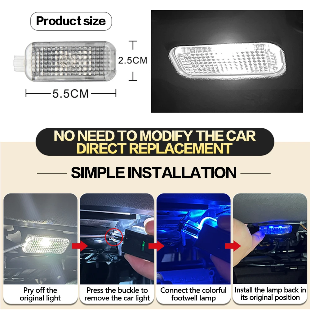 LED Car Footwell Atmosphere Lamp Interior Light Accessories For SEAT Ateca Leon 5F MK3 Ibiza ST Toledo KG MK4 Alhambra 7N