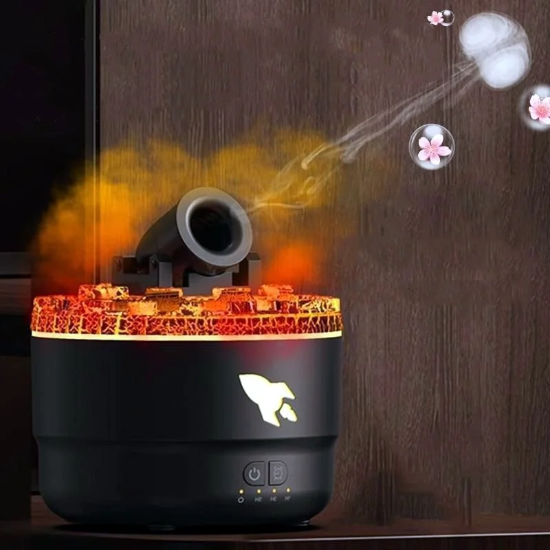 Aroma-Luftbefeuchter mit Vulkan-Spreng-Effekt, ätherischen Ölen und Timer_voghion.com